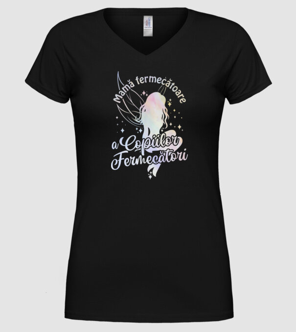 Mamă fermecătoare a copiilor fermecători model negru pe tricou