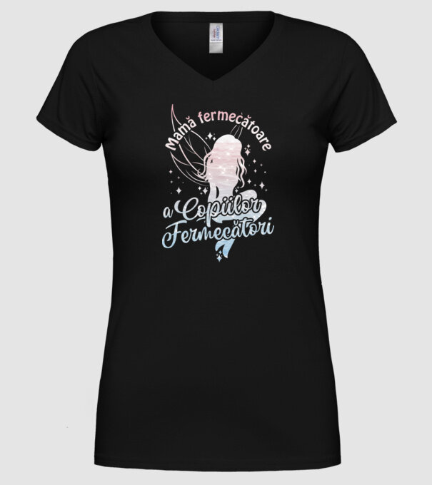 Mamă fermecătoare a copiilor fermecători model negru pe tricou