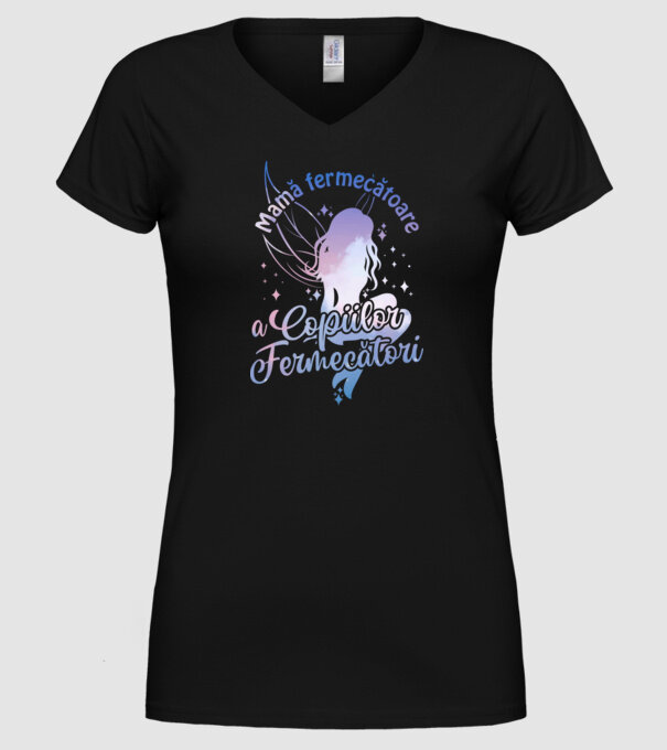 Mamă fermecătoare a copiilor fermecători model negru pe tricou