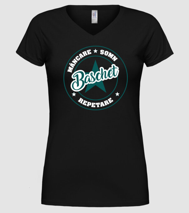 mâncare somn repetare BASCHET model negru pe tricou