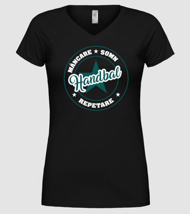 mâncare somn repetare HANDBAL model negru pe tricou