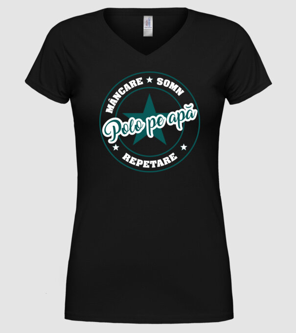 mâncare somn repetare POLO PE APĂ model negru pe tricou
