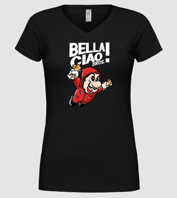 mario la casa de papel model negru pe tricou