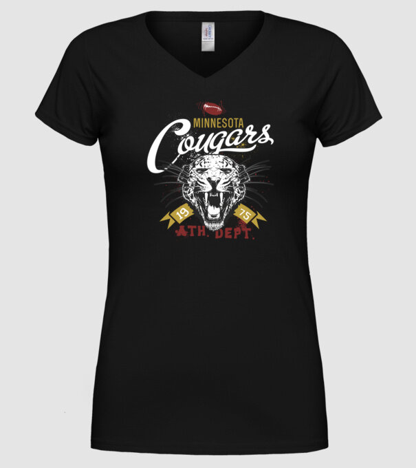 Minesota Cougars model negru pe tricou