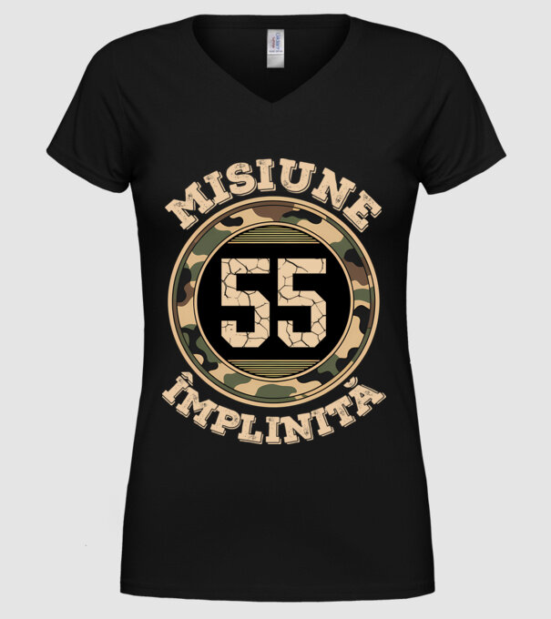 Misiune împlinită 55 model negru pe tricou