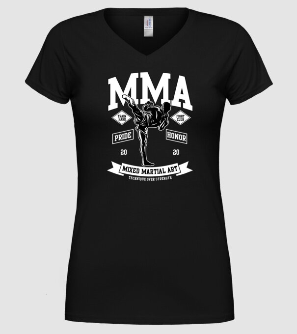 MMA model negru pe tricou