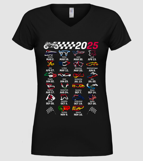 MOTOGP 25 CALENDAR Negru model negru pe tricou