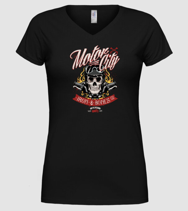 Motor City model negru pe tricou