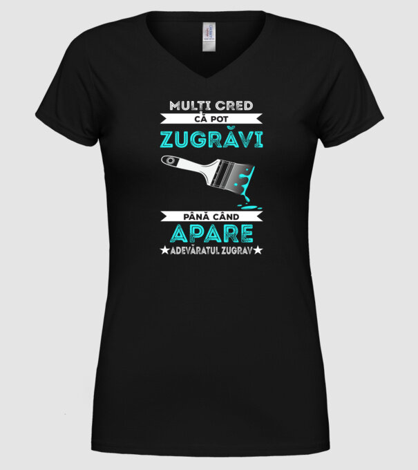 Mulți cred că pot zugrăvi până când apare adevăratul zugrav model negru pe tricou