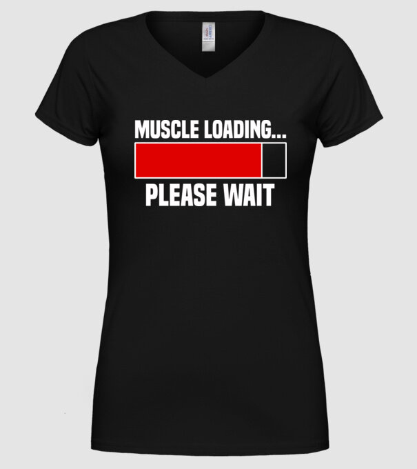 Muscle loading model negru pe tricou