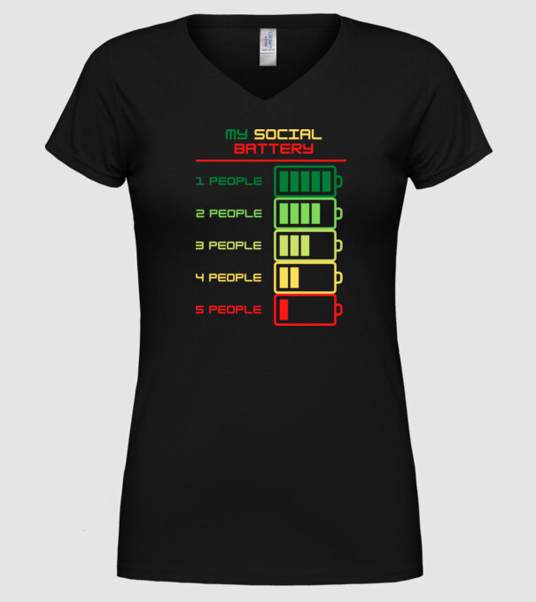 My social battery model negru pe tricou