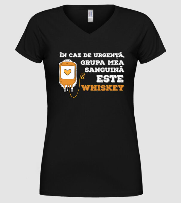 În caz de urgență, grupa mea sanguină este Whiskey model negru pe tricou