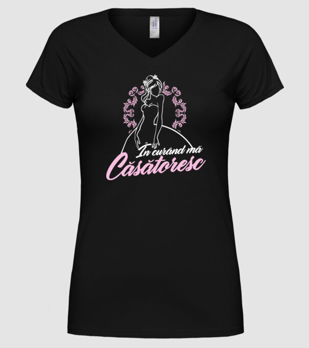 În curând mă căsătoresc model negru pe tricou