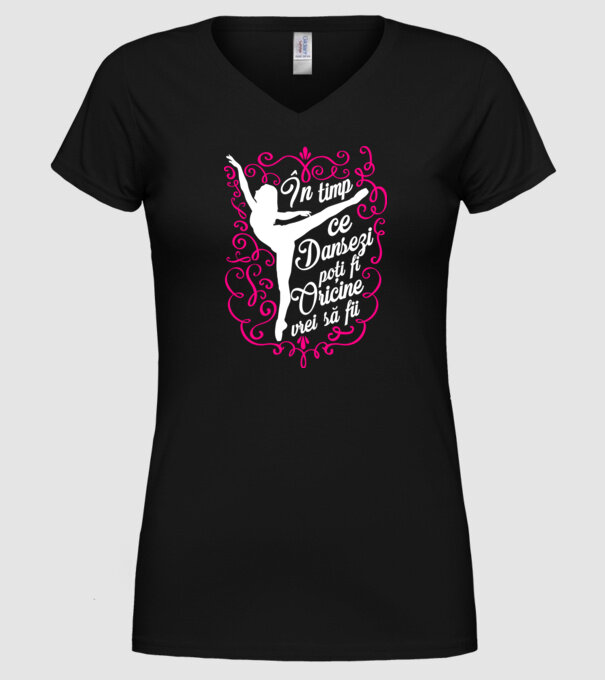 n timp ce dansezi poți fi oricine vrei să fii D1382411 model negru pe tricou