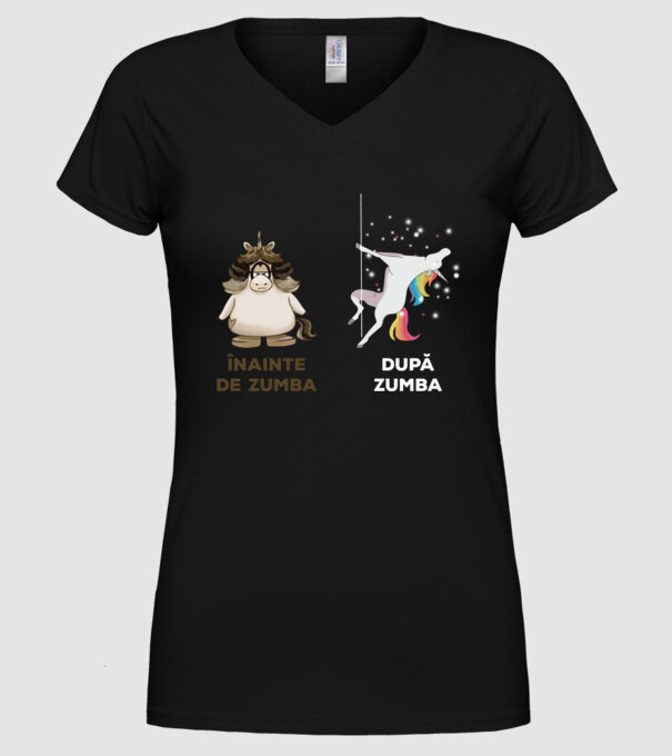 Înainte de Zumba, după Zumba model negru pe tricou