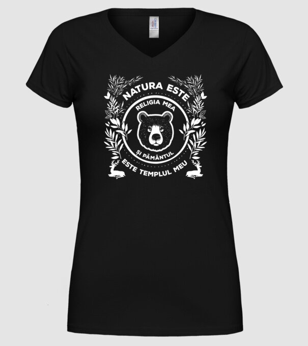 Natura este religia mea și pământul este templul meu model negru pe tricou