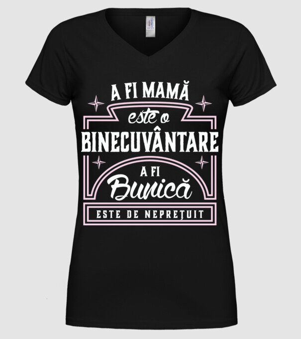 Neprețuit bunica model negru pe tricou