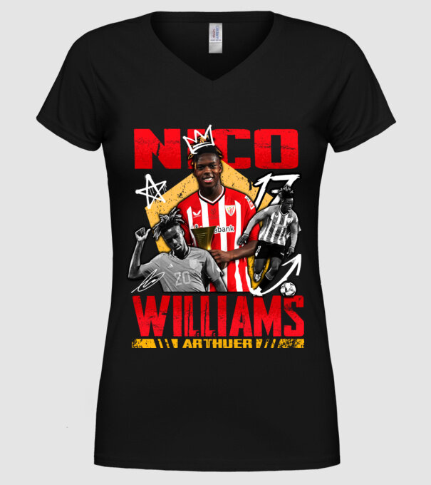 Nico Williams tribute model negru pe tricou