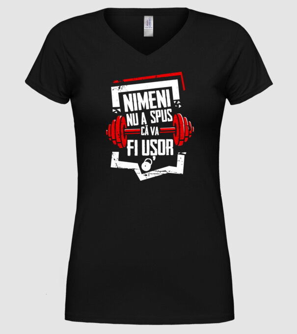 nimeni nu a spus că va fi ușor model negru pe tricou