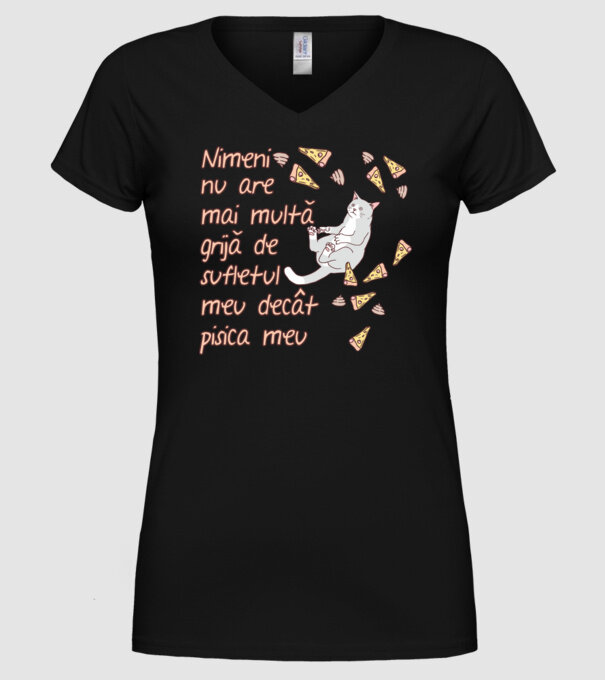 Nimic nu are mai multă grijă de sufletul meu decât pisica mea model negru pe tricou