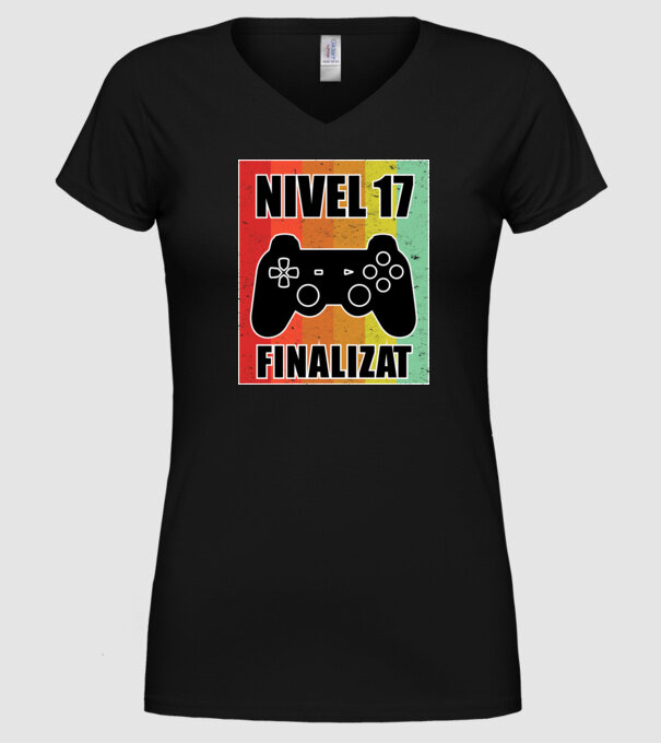 Nivel 17 finalizat model negru pe tricou