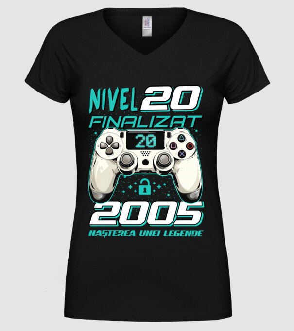 Nivel finalizat 20 2005 model negru pe tricou