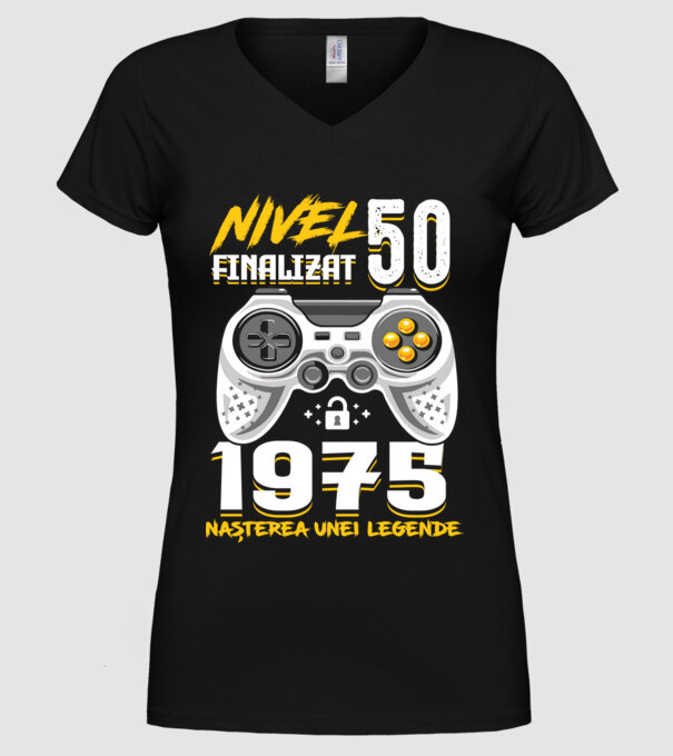 Nivel Finalizat 50 model negru pe tricou