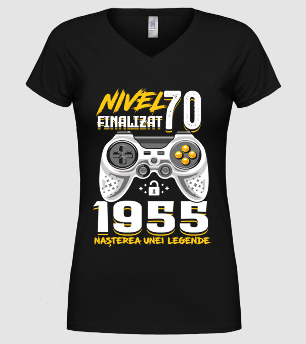 Nivel Finalizat 70 model negru pe tricou
