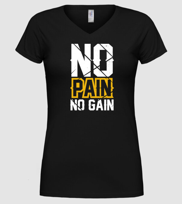 No Pain No Gain model negru pe tricou