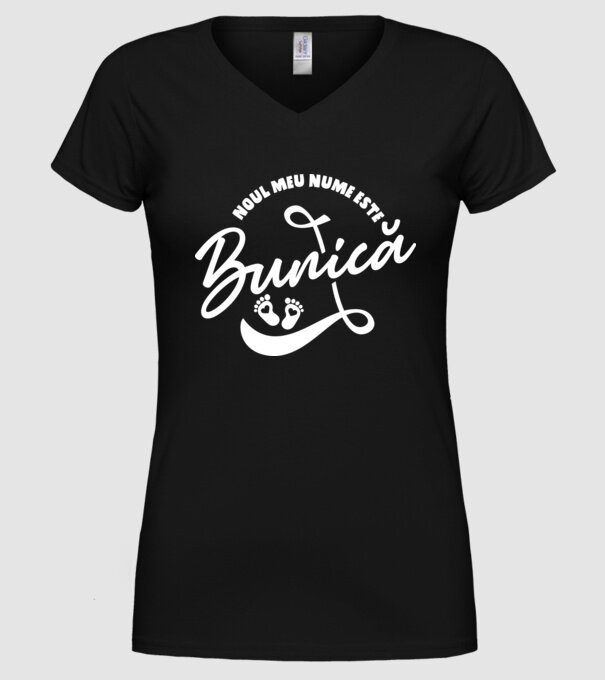 Noul meu nume este Bunică model negru pe tricou
