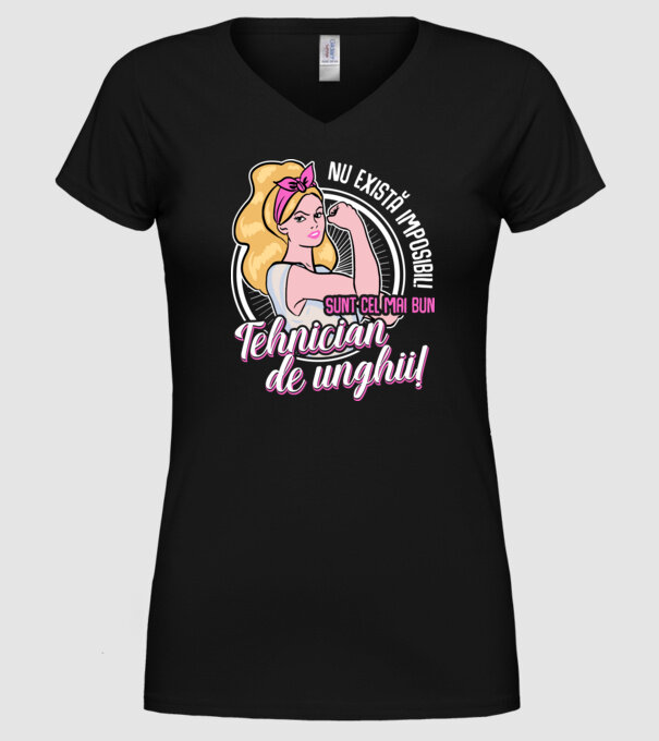 Nu există imposibil! Sunt cel mai bun tehnician de unghii! model negru pe tricou