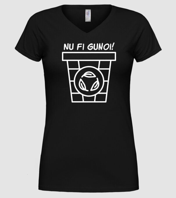 Nu fi gunoi model negru pe tricou
