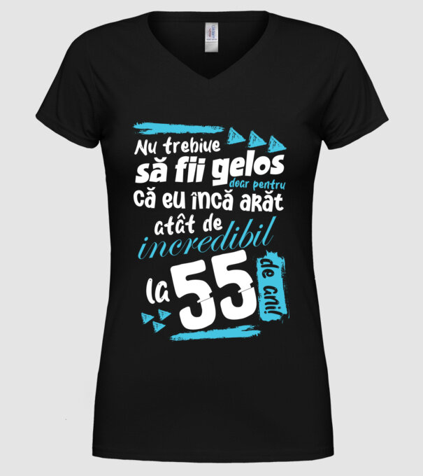 Nu trebuie să fii gelos 55 de ani model negru pe tricou