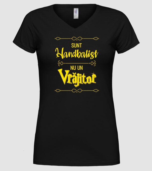 sunt handbalist, nu un vrăjitor model negru pe tricou