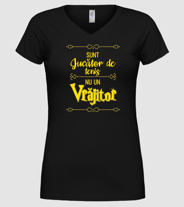 sunt jucător de tenis, nu un vrăjitor model negru pe tricou