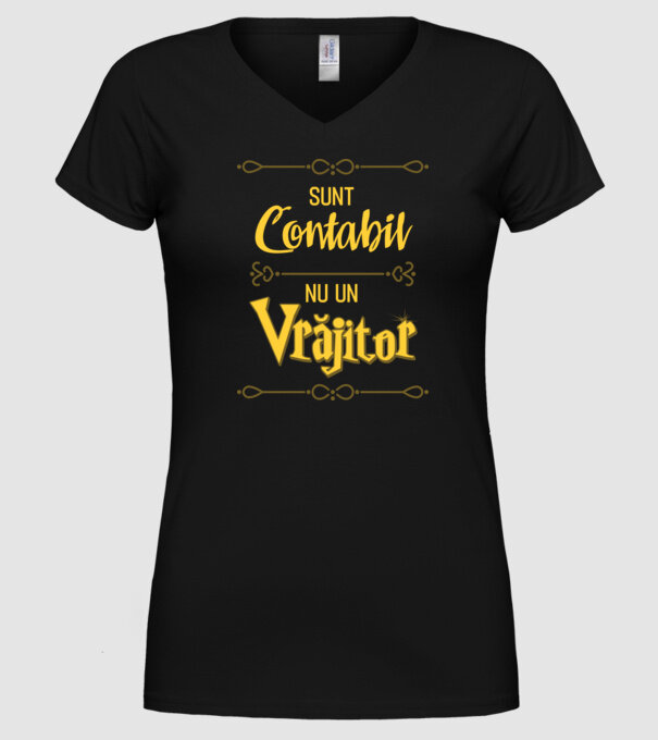 Sunt contabil, nu un vrăjitor model negru pe tricou