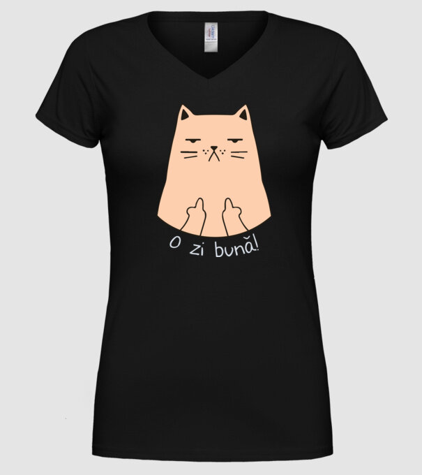 O zi bună model negru pe tricou