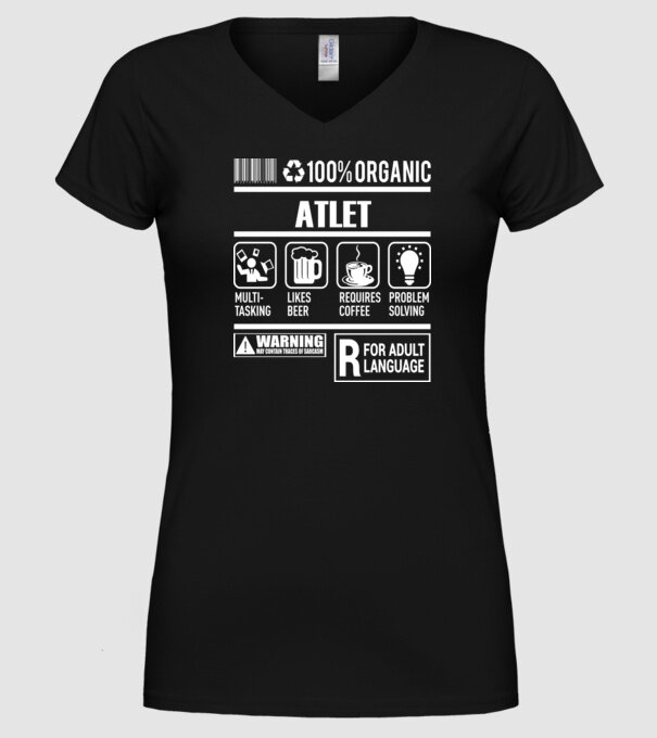 ATLET model negru pe tricou
