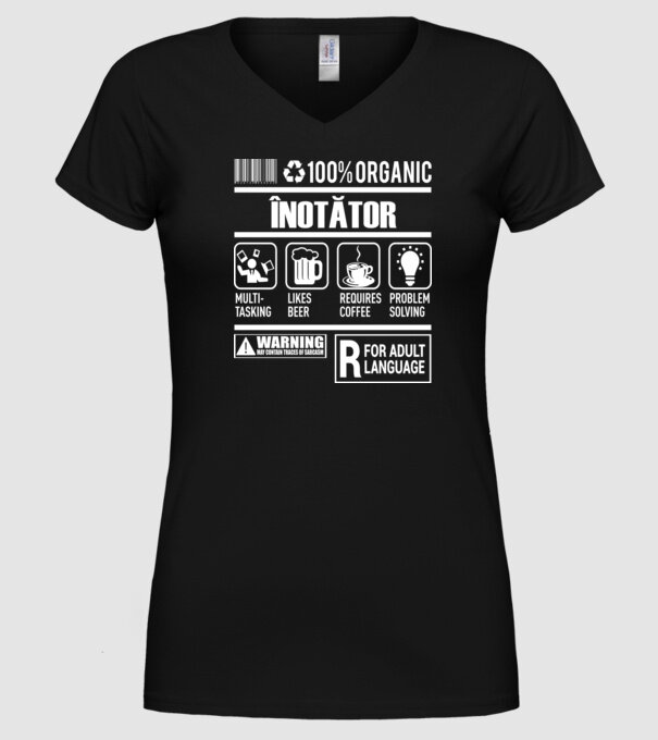 ÎNOTĂTOR model negru pe tricou