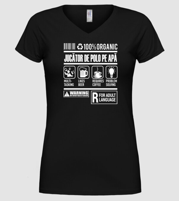JUCĂTOR DE POLO PE APĂ model negru pe tricou