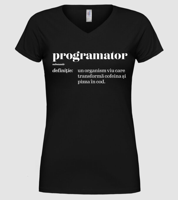 programator - substantiv model negru pe tricou