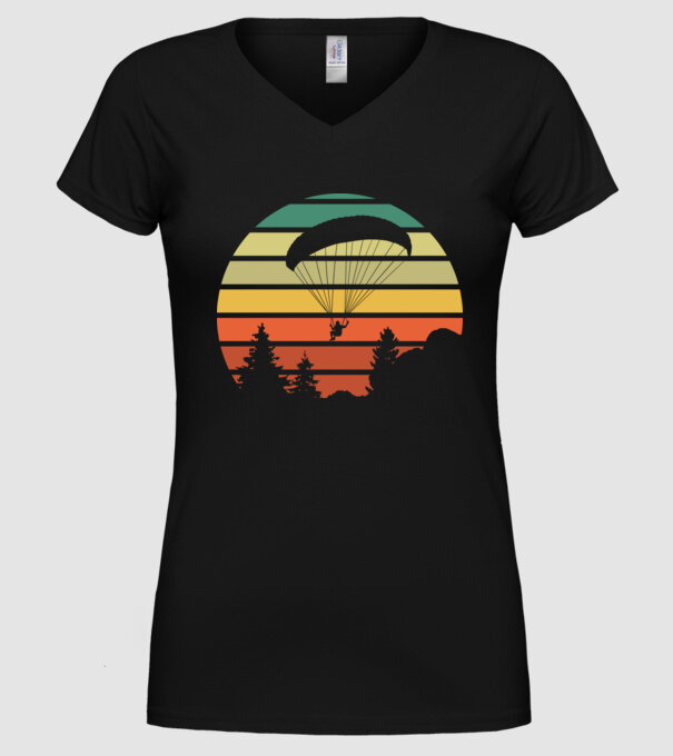 paraglide model negru pe tricou