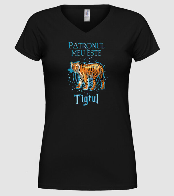 Patronul meu este TIGRUL model negru pe tricou