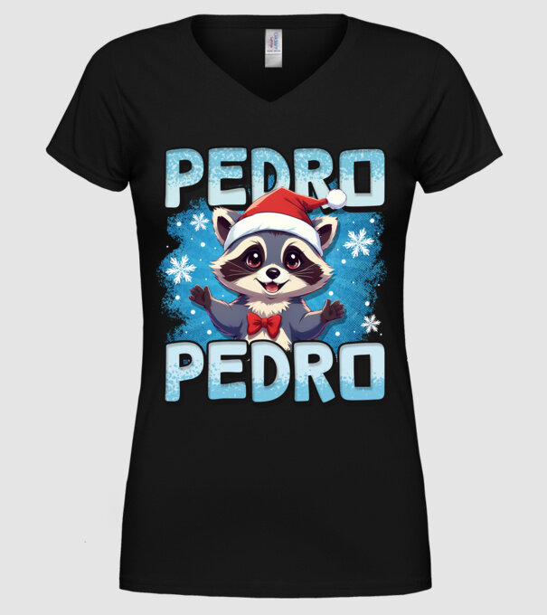 Pedro pedro retro xmas model negru pe tricou