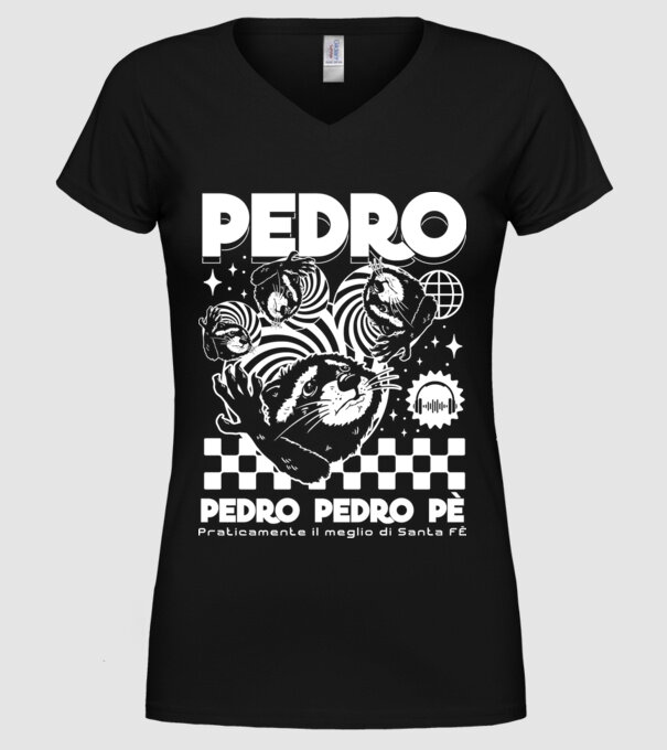 Pedro techno model negru pe tricou