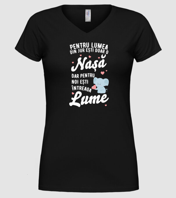 Pentru lumea din jur ești doar o nașă, dar pentru noi ești întreaga lume model negru pe tricou