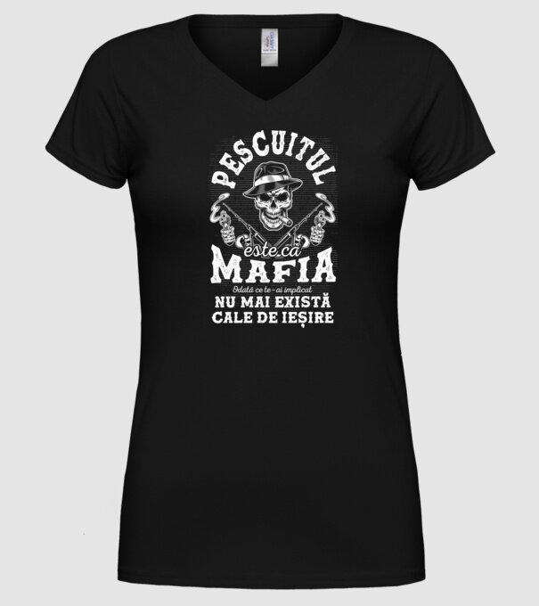 Pescuitul este ca mafia, odată ce te-ai implicat, nu mai există cale de ieșire model negru pe tricou
