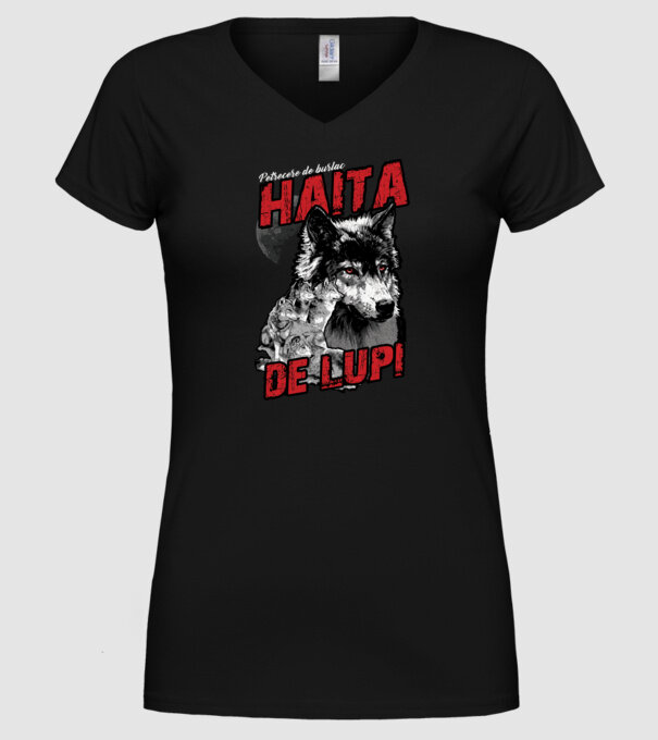 Petrecere de burlac - haită de lupi model negru pe tricou