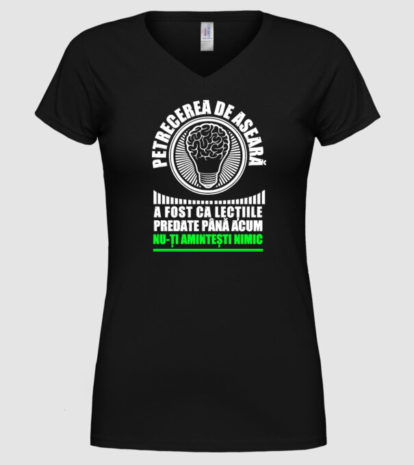 petrecerea de aseară a fost ca lecțiile predate până acum, nu-ți amintești nimic D8704465 model negru pe tricou
