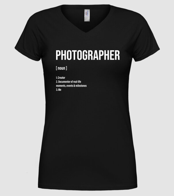 Photographer model negru pe tricou